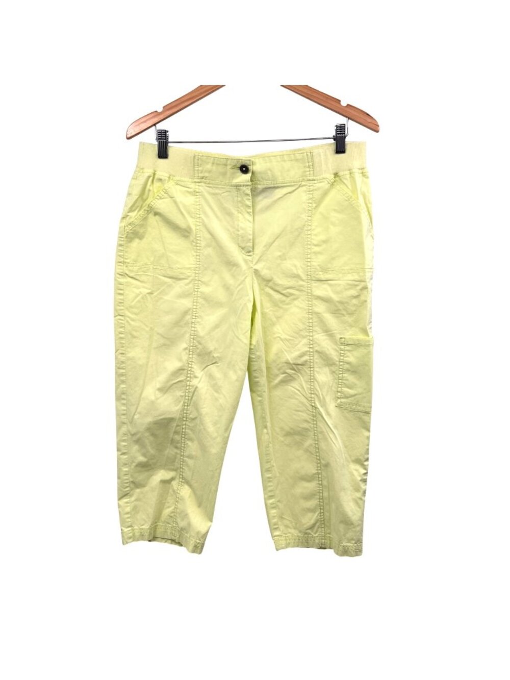 Chico's Womens Capri Pants High Rise Lightweight Yellow Size Medium